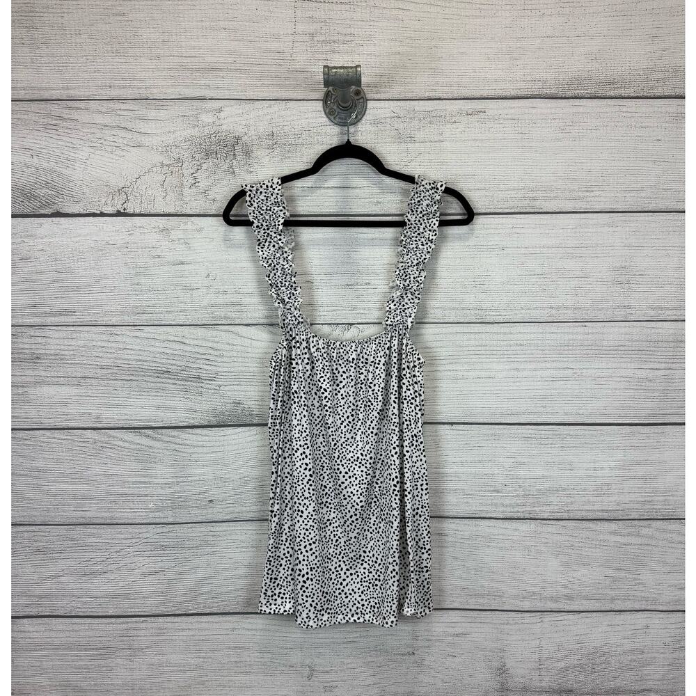 Haptics Plus Size White & Black Speckled Sleeveless Top Size 3X